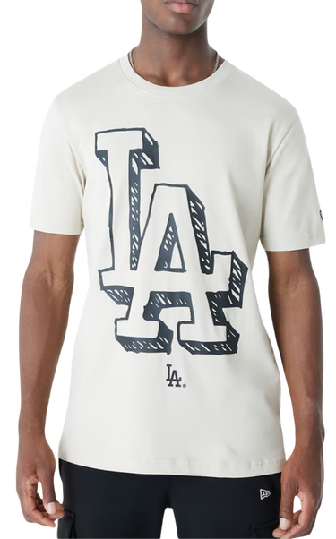 Tričko New Era Los Angeles Dodgers LA Sketch Graphic T-Shirt Béžová | 60571358-60571358, 0