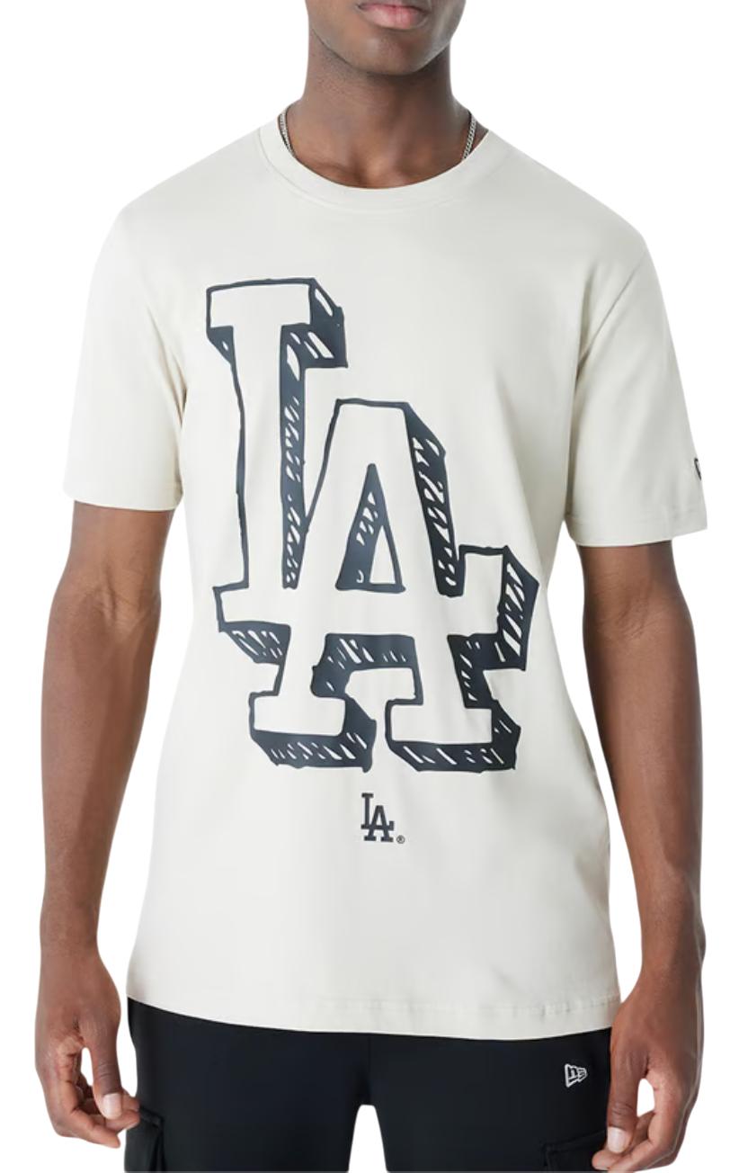 Tričko New Era Los Angeles Dodgers LA Sketch Graphic T-Shirt Béžová | 60571358-60571358