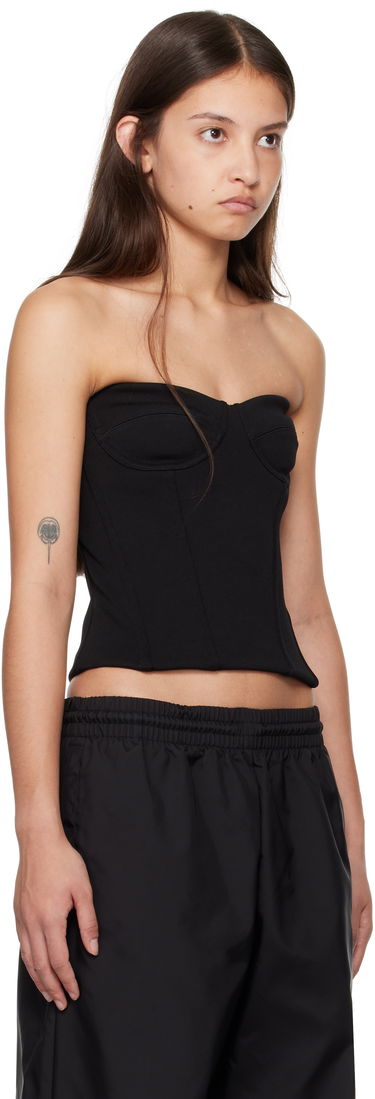 Tielko WARDROBE.NYC WARDROBE.NYC Semi Matte Bustier Tank Top Čierna | W1101F24MJ, 1
