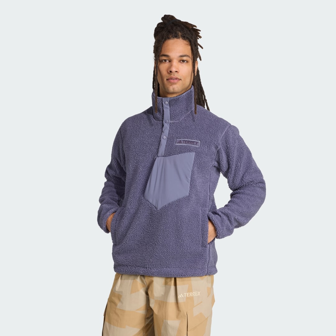 Mikina adidas Performance Terrex Xploric High Pile Fleece Pullover Fialová | JM0119, 0