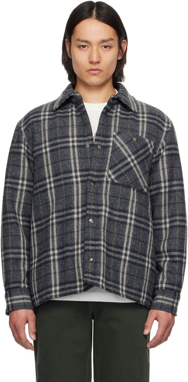 Košeľa Burberry Burberry Check Wool Overshirt Modrá | 8102224, 0