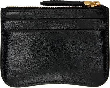 Peňaženka AMI AMI Paris Zipped Leather Card Holder Čierna | USL105.AL0051, 1