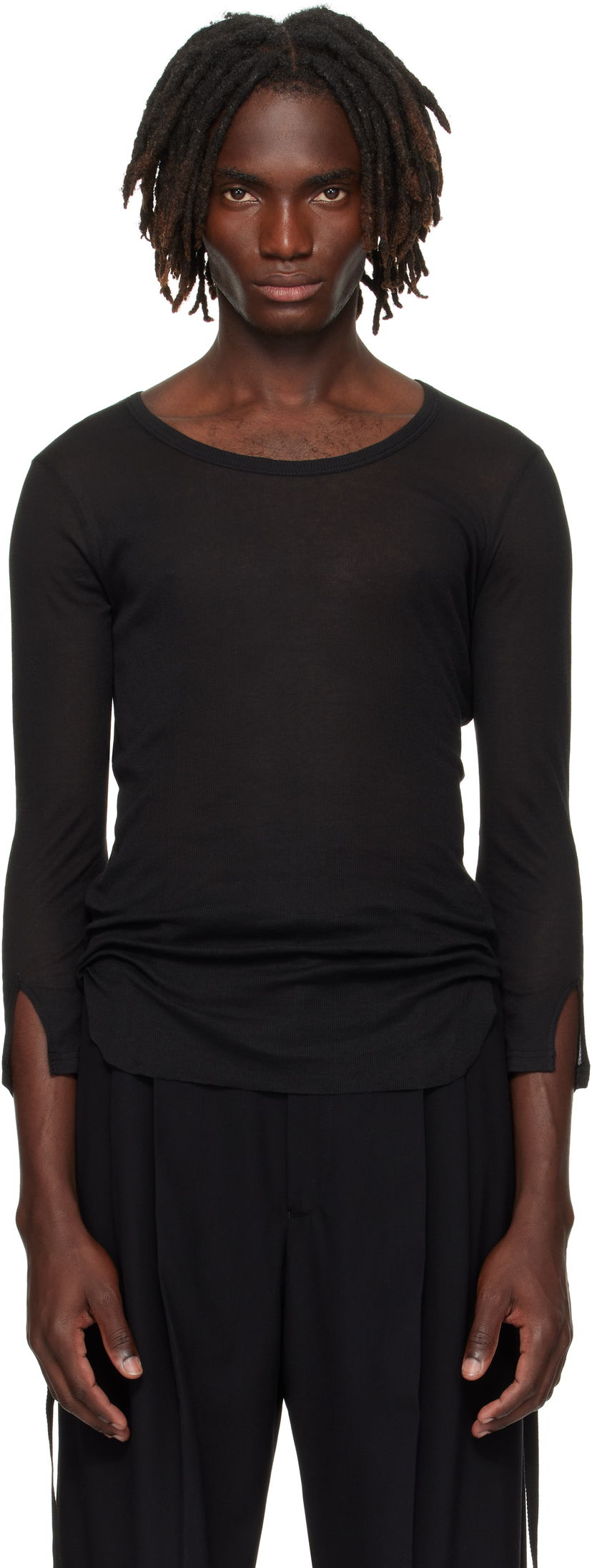 Tričko Ann Demeulemeester Ann Demeulemeester Margon Long Sleeve T-Shirt Čierna | B0012875-FA434-099