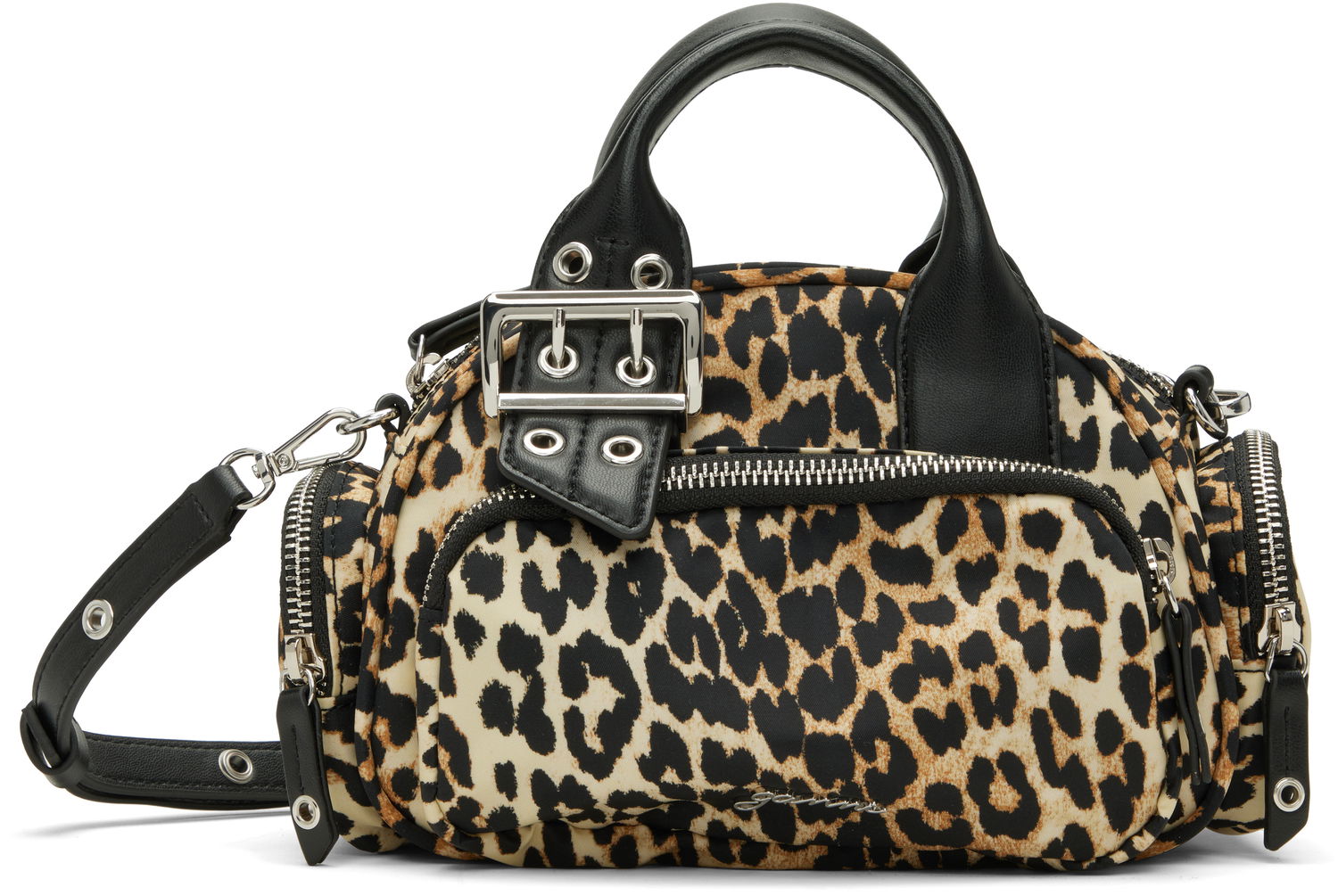 Kabelka GANNI Leopard Mini Polochon Bag Metalická | A6740, 0