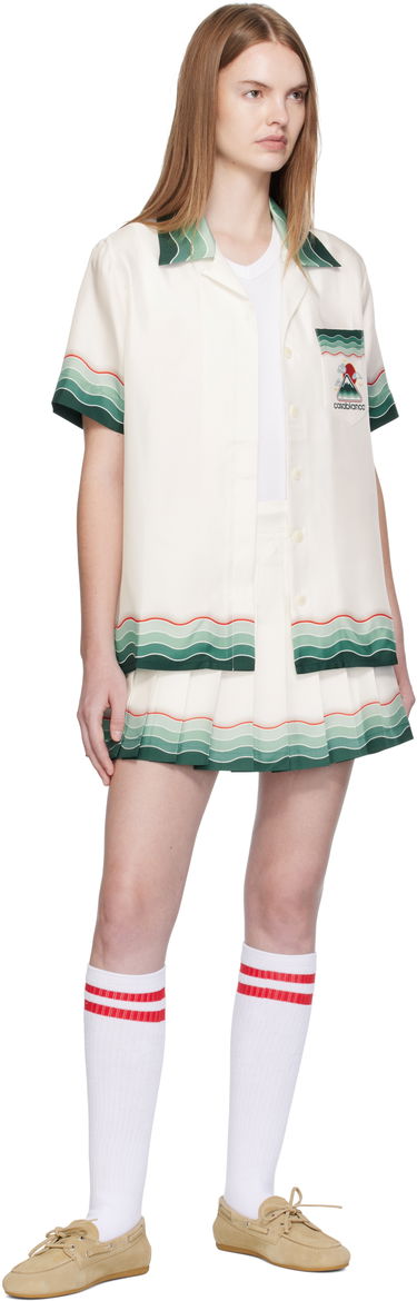 Košeľa Casablanca Casablanca Montagne Ondulee Silk Short Sleeve Shirt Biela | WPF25-SH-200-05, 3
