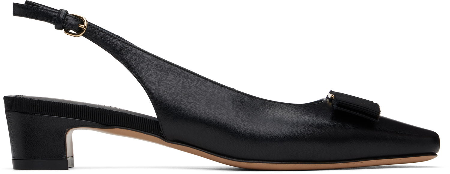 Tenisky a topánky FERRAGAMO Salvatore Ferragamo Iconic Bow Slingback Heels Čierna | 781739, 0