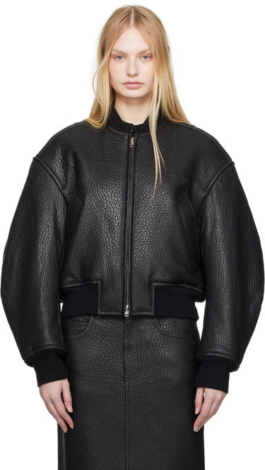 Bomber bunda Alexander Wang Alexander Wang Cropped Leather Bomber Jacket Čierna | 1WC1252627, 0