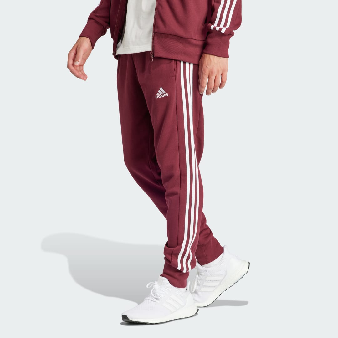 Nohavice a džínsy adidas Performance Essentials French Terry Tapered Sweatpants Vínová | IS1366, 0