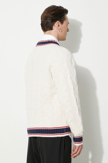 Sveter BAPE A Bathing Ape College Badges Knit Cardigan Biela | 1J80120051, 2