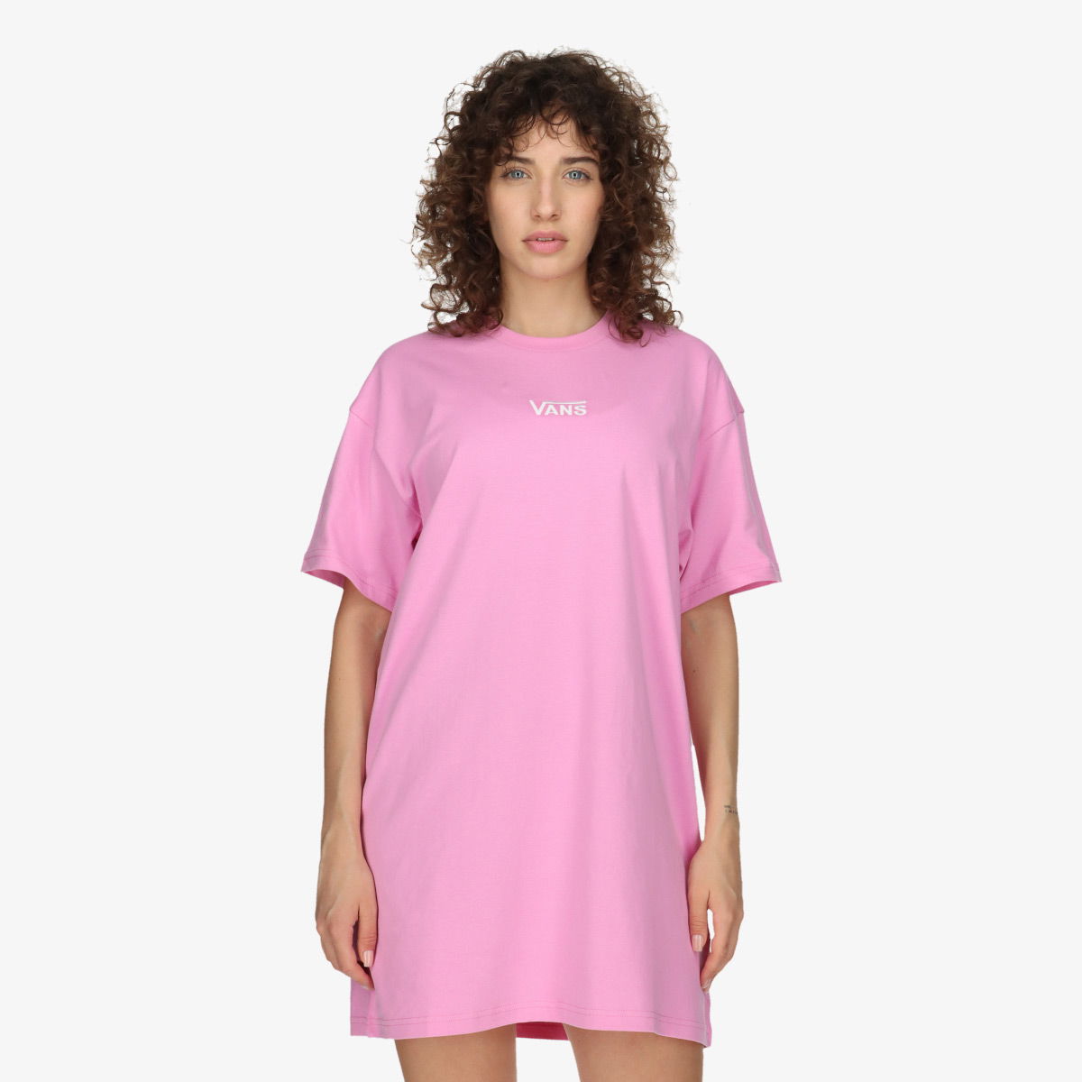 Tričko Vans Center Vee T-Shirt Dress Ružová | VN0A4RU2BLH, 0