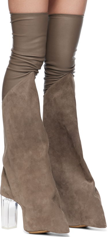 Šaty Rick Owens Rick Owens Hollywood Taco Kiss Suede Tall Boots Šedá | RO01E7843 LSLVS0, 3