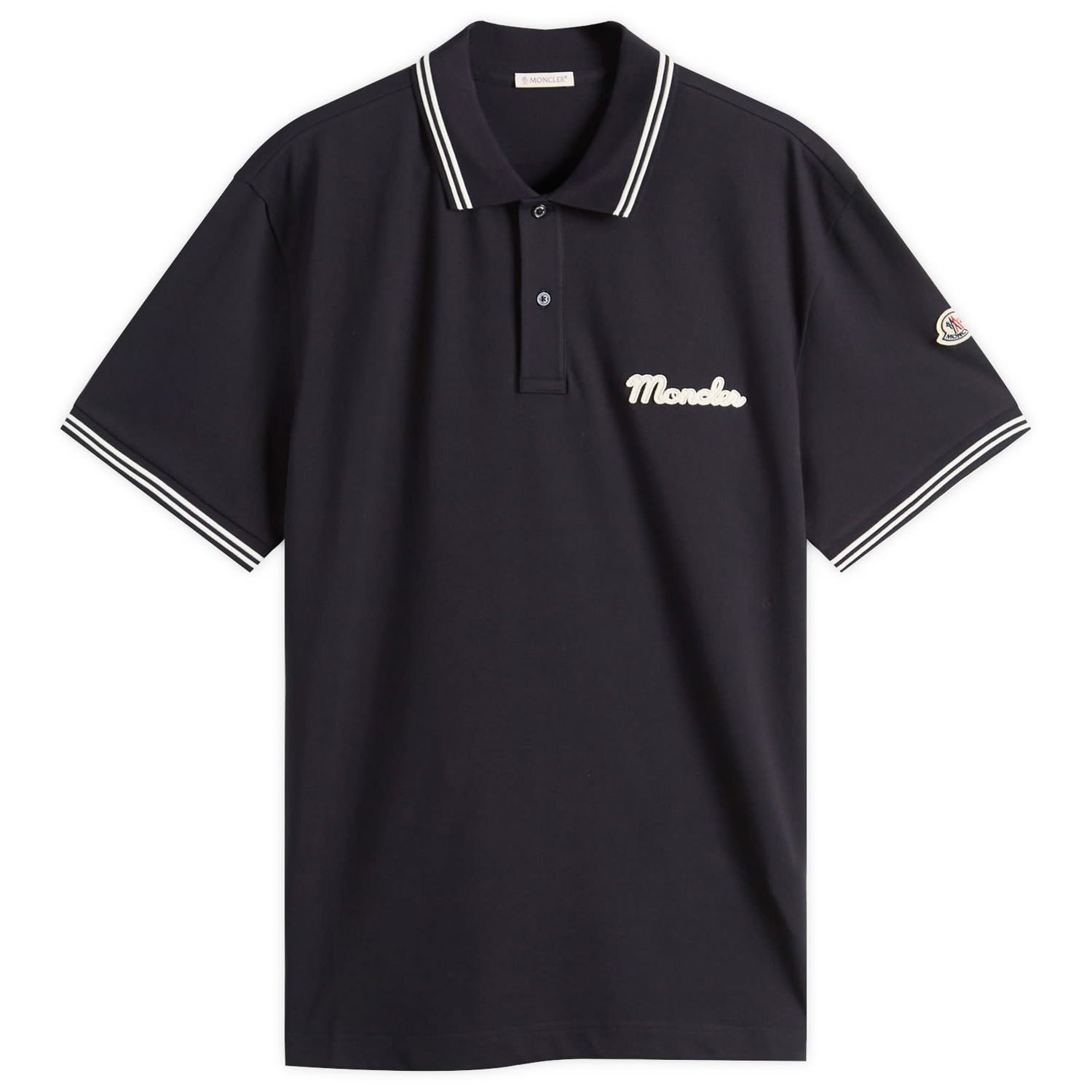 Polo tričko Moncler Short Sleeve Logo Polo, Size Large Navy | 8A000-05-89B3G-77X, 0