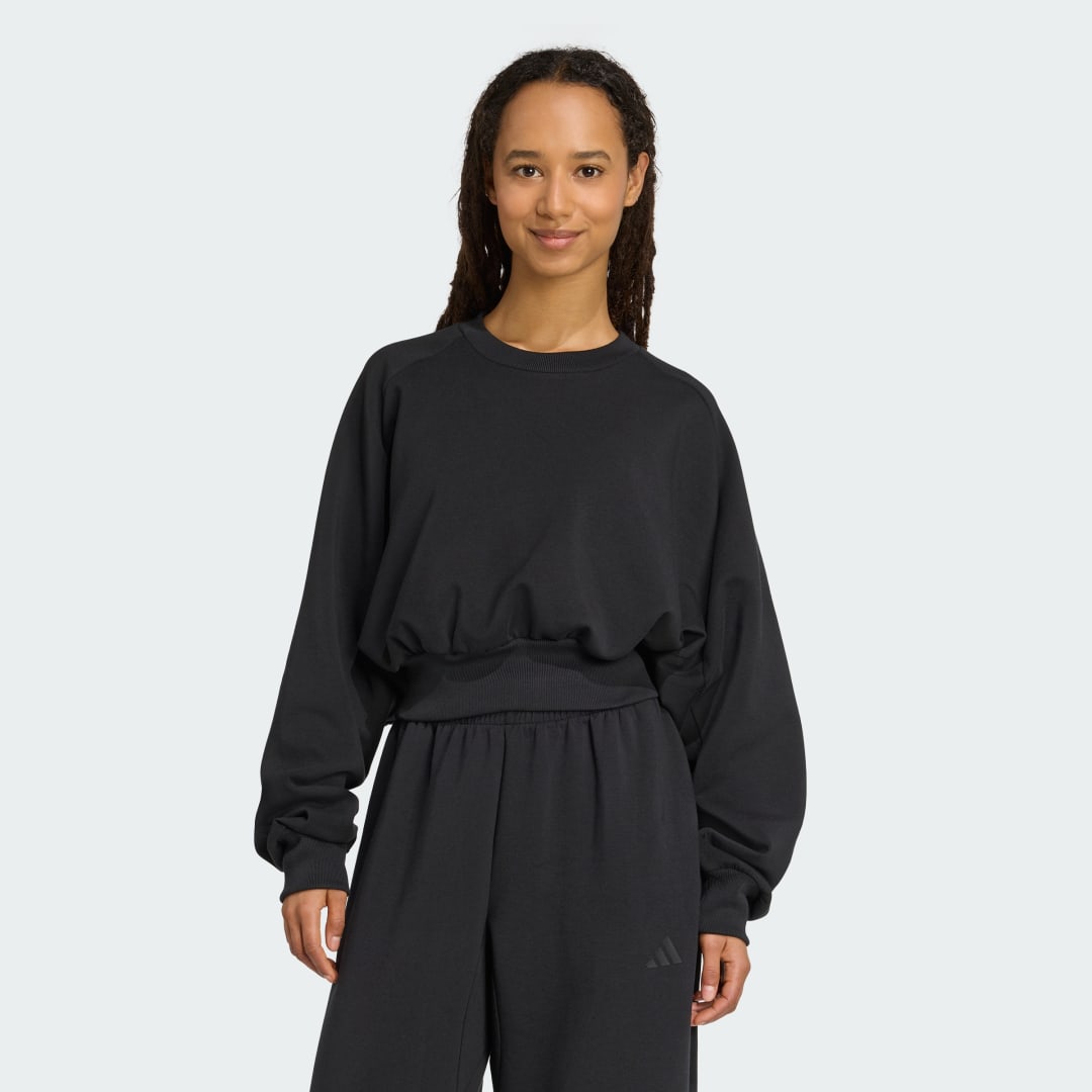 Mikina adidas Performance ALL SZN Soft Lux Cropped Sweatshirt Čierna | JM3836, 0