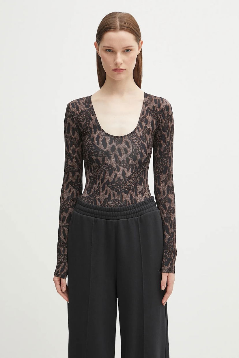 Body Fiorucci Fiorucci Banimalier Print Scoop Neck Bodysuit Hnedá | W02FPTBO225LY01BR01