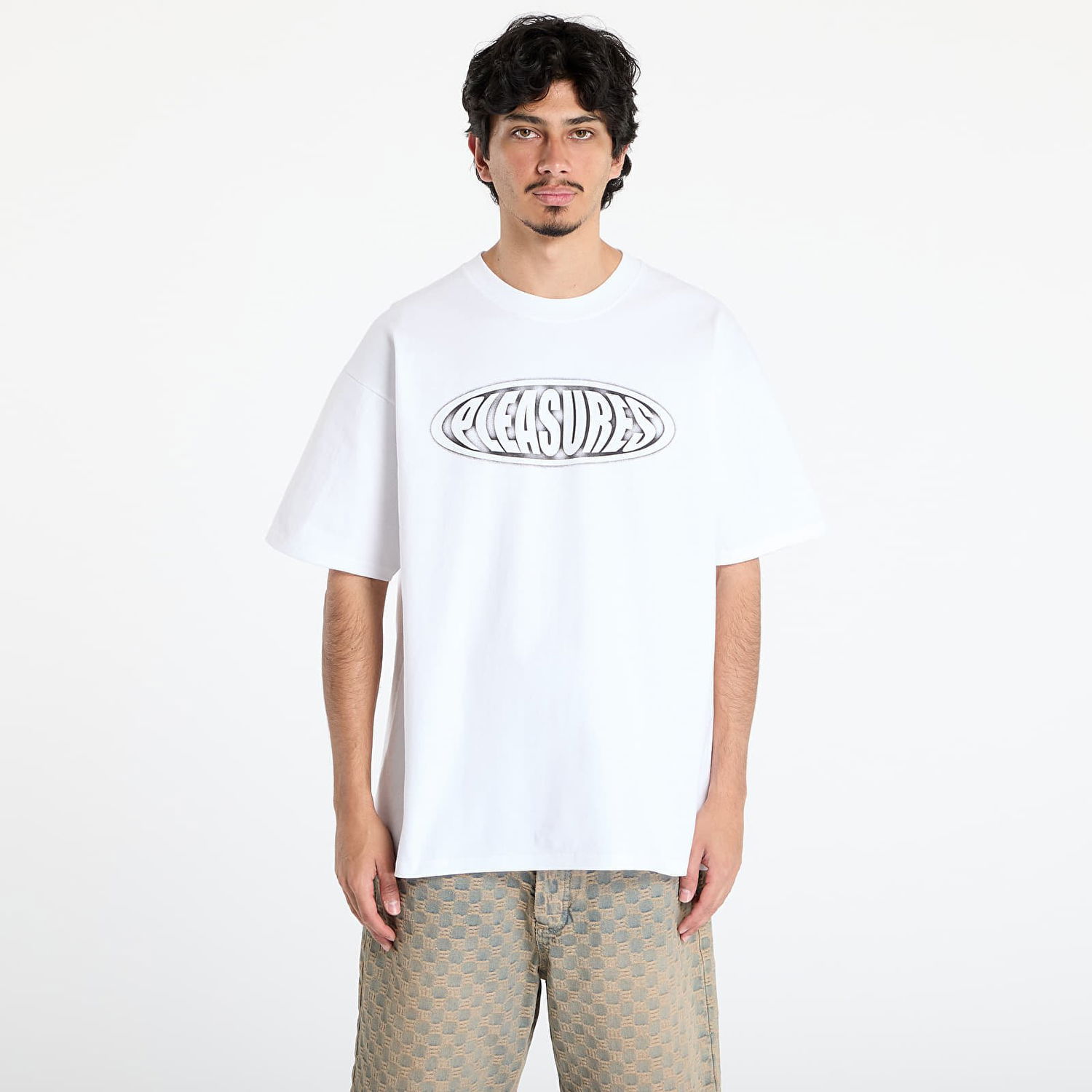 Tričko Pleasures PLEASURES Sandblast T-Shirt Biela | P25SU044 WHITE, 0