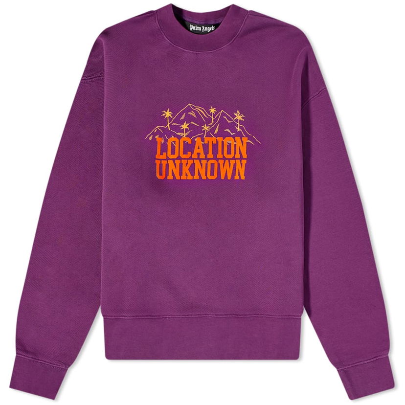 Mikina Palm Angels Palm Angels Location Unknown Crew Sweat Fialová | PMBA026F21FLE0033720