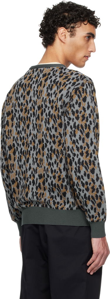 Sveter WACKO MARIA WACKO MARIA Leopard Jacquard Knit Cardigan Šedá | 25SSE-WMK-KN06, 2