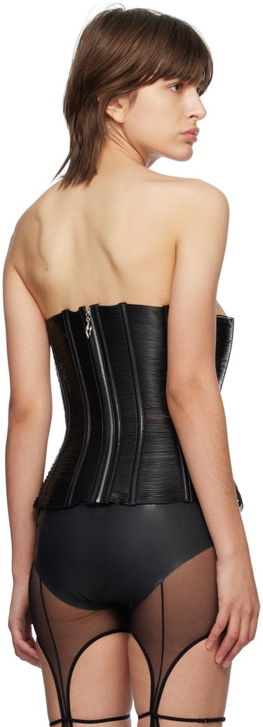 Podprsenka Miaou Miaou Hannah Jewett Flux Faux-Leather Corset Čierna | 7088VLBLK, 2