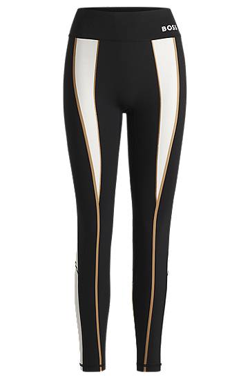 Legíny BOSS BOSS Active Super-Stretch Leggings with Contrast Details Čierna | 50540207, 0