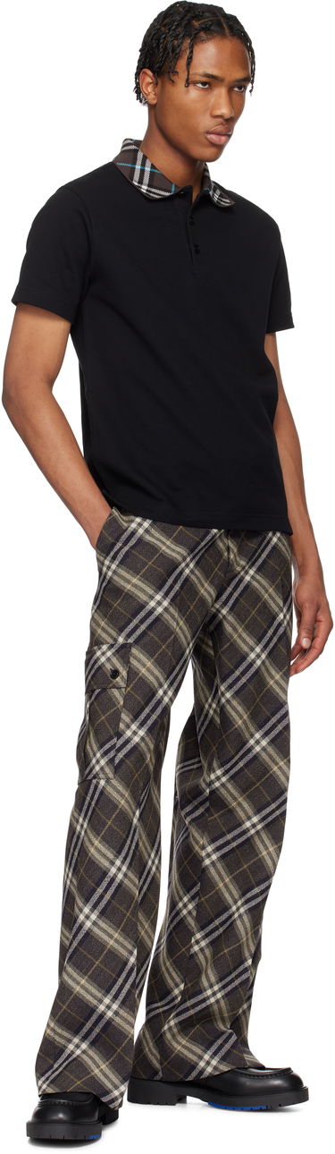 Polo tričko Burberry Burberry Cotton Polo with Plaid Collar Čierna | 8103865, 3