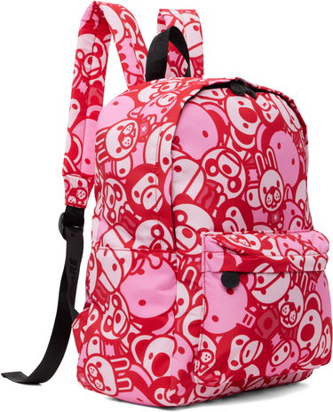 Batoh BAPE A Bathing Ape ABC Milo All Friends Medium Backpack Červená | 0MXBGW4274XXO, 1
