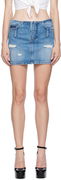 Blue Distressed Denim Miniskirt