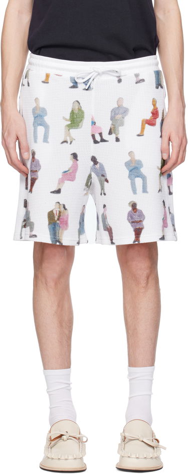 Šortky JW Anderson JW Anderson Printed Waffle Shorts Biela | JR0054-PG1737, 0