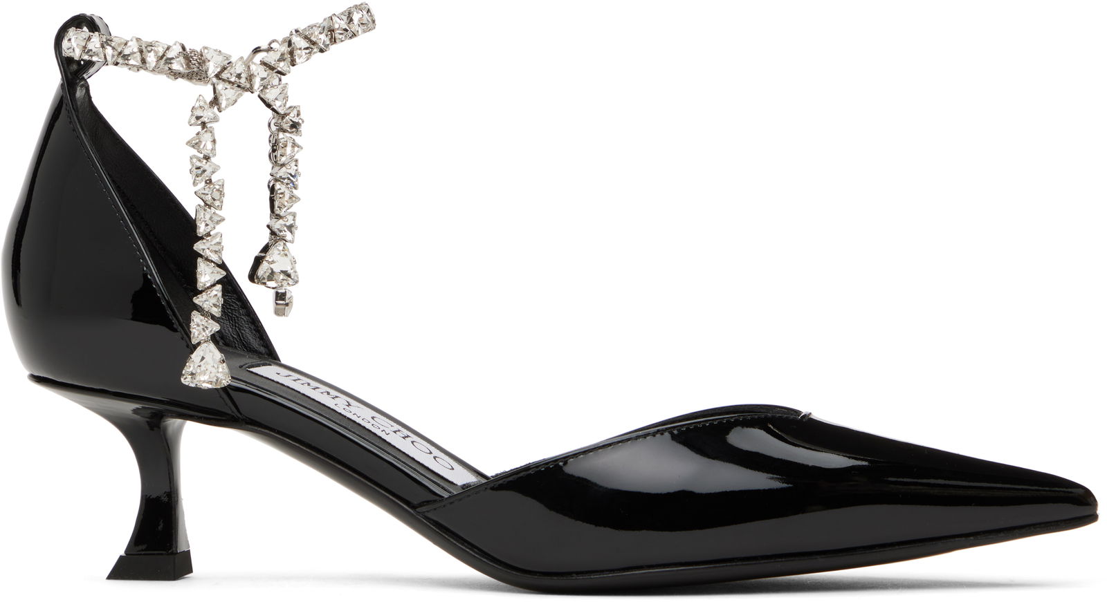 Jimmy Choo Stevie 50 Crystal Embellished Patent Leather Heels