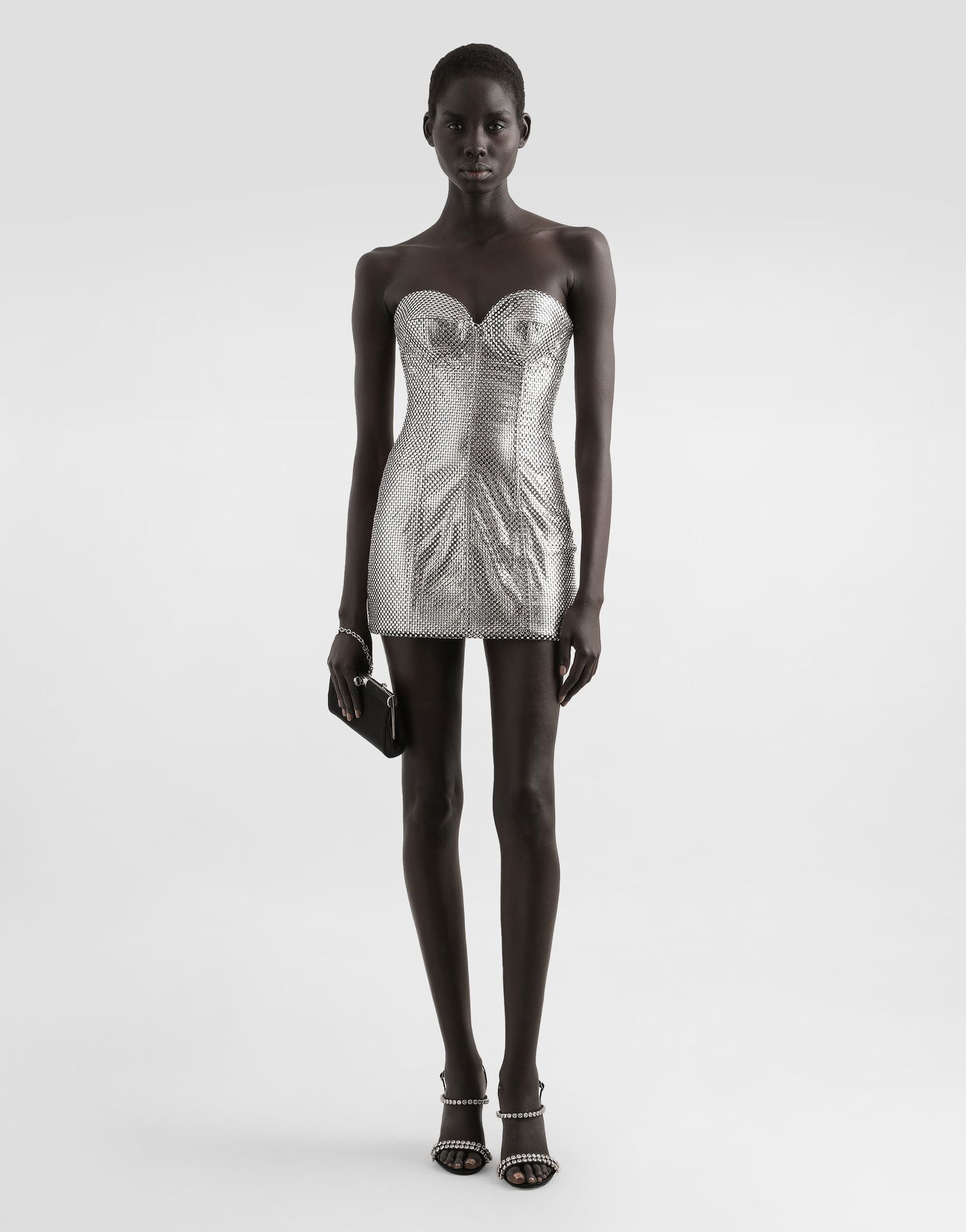 Šaty Dolce & Gabbana Dolce & Gabbana Strapless Mini Dress Metalická | F60EQTGDDHGS0998, 1