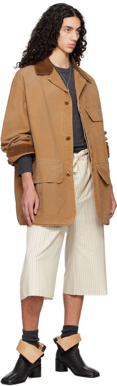 Bunda Maison Margiela Maison Margiela Corduroy Collar Waxed Jacket Hnedá | S50AM0625 M35206, 4