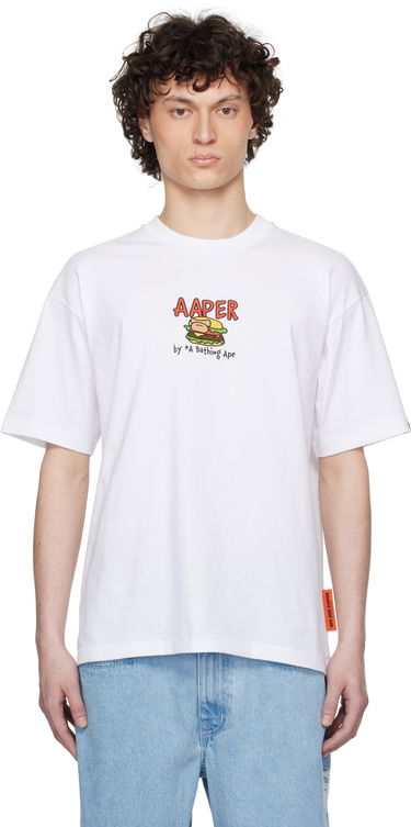 Tričko AAPE by A Bathing Ape AAPE by A Bathing Ape 'AAPER' Graphic Short Sleeve T-Shirt Biela | AAPTEM1612XXNWHX, 0