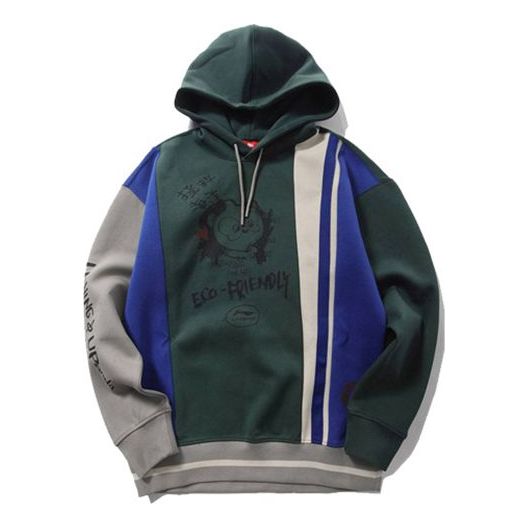 Mikina Li-Ning Series Splicing Loose Pullover Hoodie Rôznofarebný | AWDPD45-1