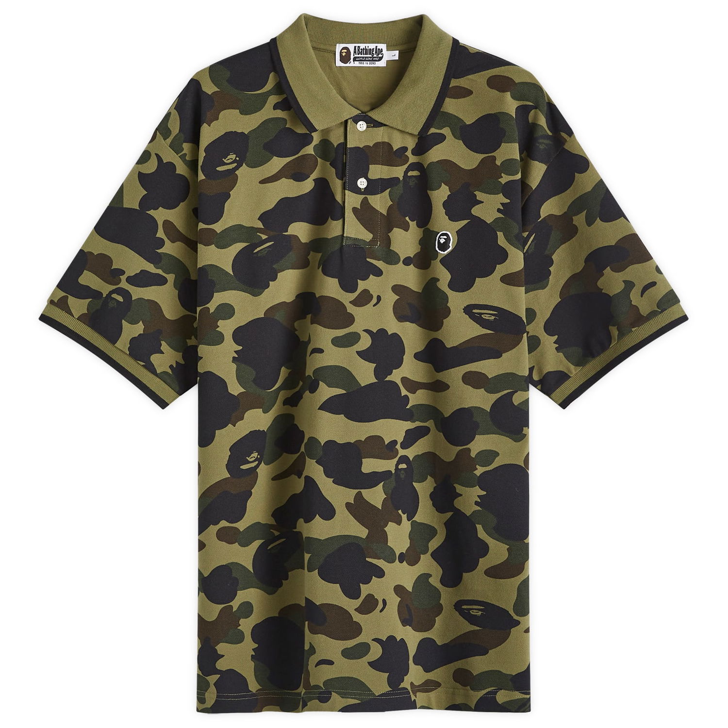Polo tričko BAPE A Bathing Ape 1st Camo One Point Polo Shirt Zelené | 001POK301001M-GRN, 0