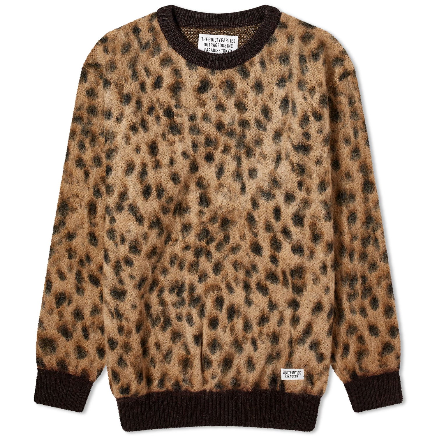 Sveter WACKO MARIA Leopard Mohair Knitted Jumper Hnedá | 23FW-WMK-KN12-BGE, 0