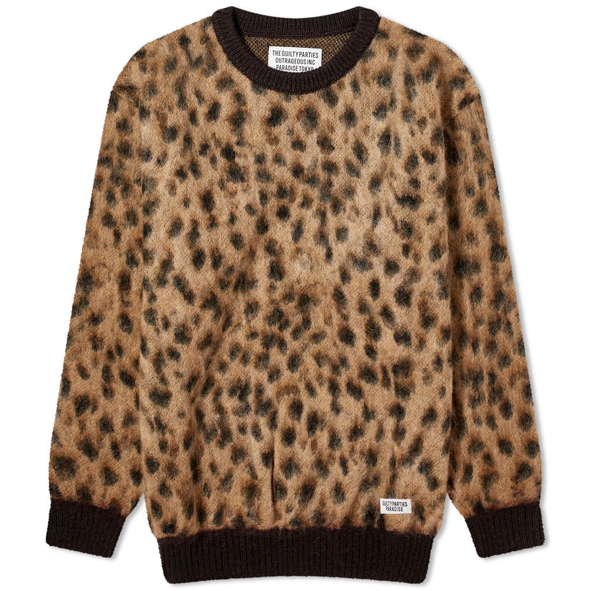 Sveter WACKO MARIA Leopard Mohair Knitted Jumper Hnedá | 23FW-WMK-KN12-BGE