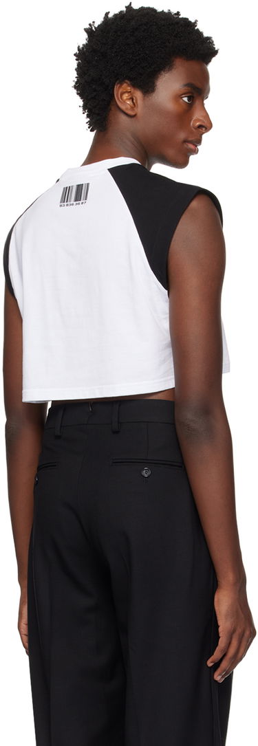Crop Top VETEMENTS VTMNTS Colorblock Cropped Sleeveless T-Shirt Biela | VL16TR640B, 2