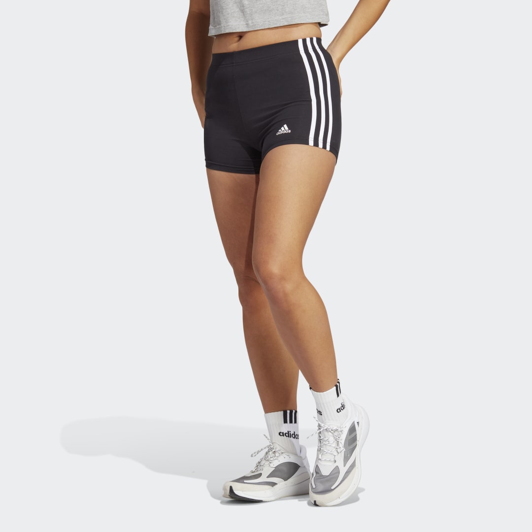 Šortky adidas Originals Essentials 3-Stripes Single Jersey Booty Shorts Čierna | IC0757, 0