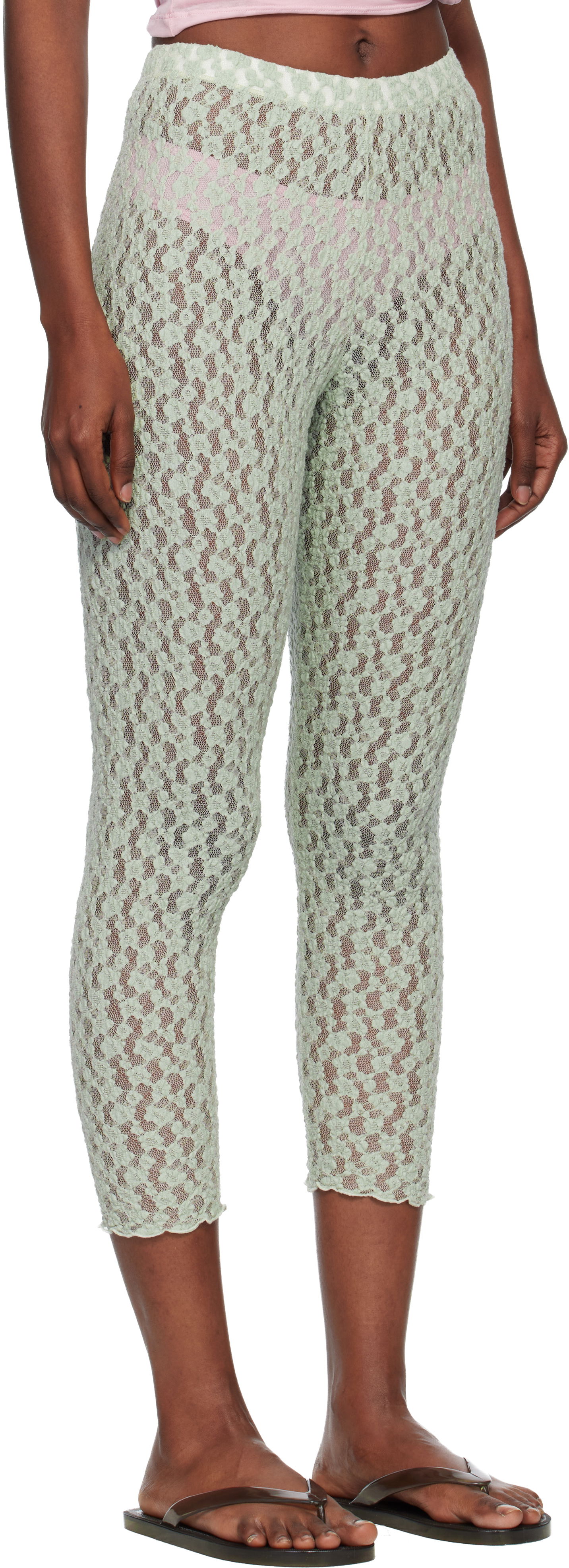 Legíny Baserange Serra Lace Leggings Zelené | PASEL-LA-WI25, 1