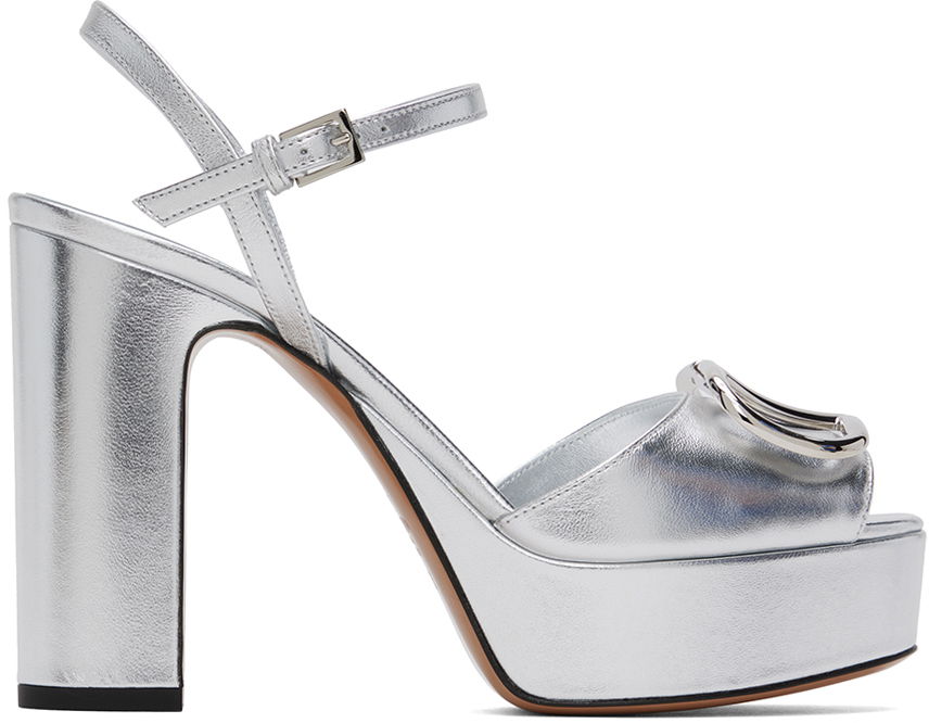 Doplnky Valentino Valentino Garavani Logo Platform Heeled Sandals Metalická | 5W2S0FG2YJS, 0