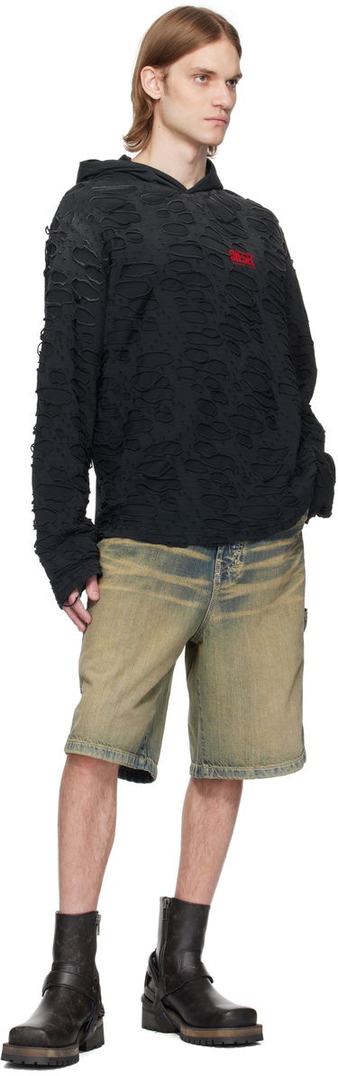 Mikina Diesel Diesel T-CRANE-LS-HOOD Distressed Hoodie XL Čierna | A16173-0SLBS-9XX, 4