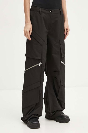 Cargo nohavice HELIOT EMIL High Waist Wide Leg Cargo Pants Čierna | HE.W.10.149.BLK01, 0