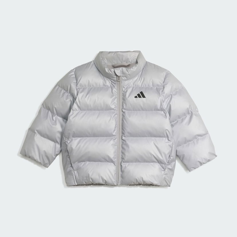 Prešívaná bunda adidas Performance Glam Faux Down Jacket Šedá | JM8870