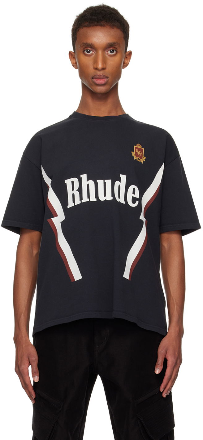 Tričko Rhude Lightning Graphic Crewneck T-shirt Čierna | RHFW24TT25012, 0