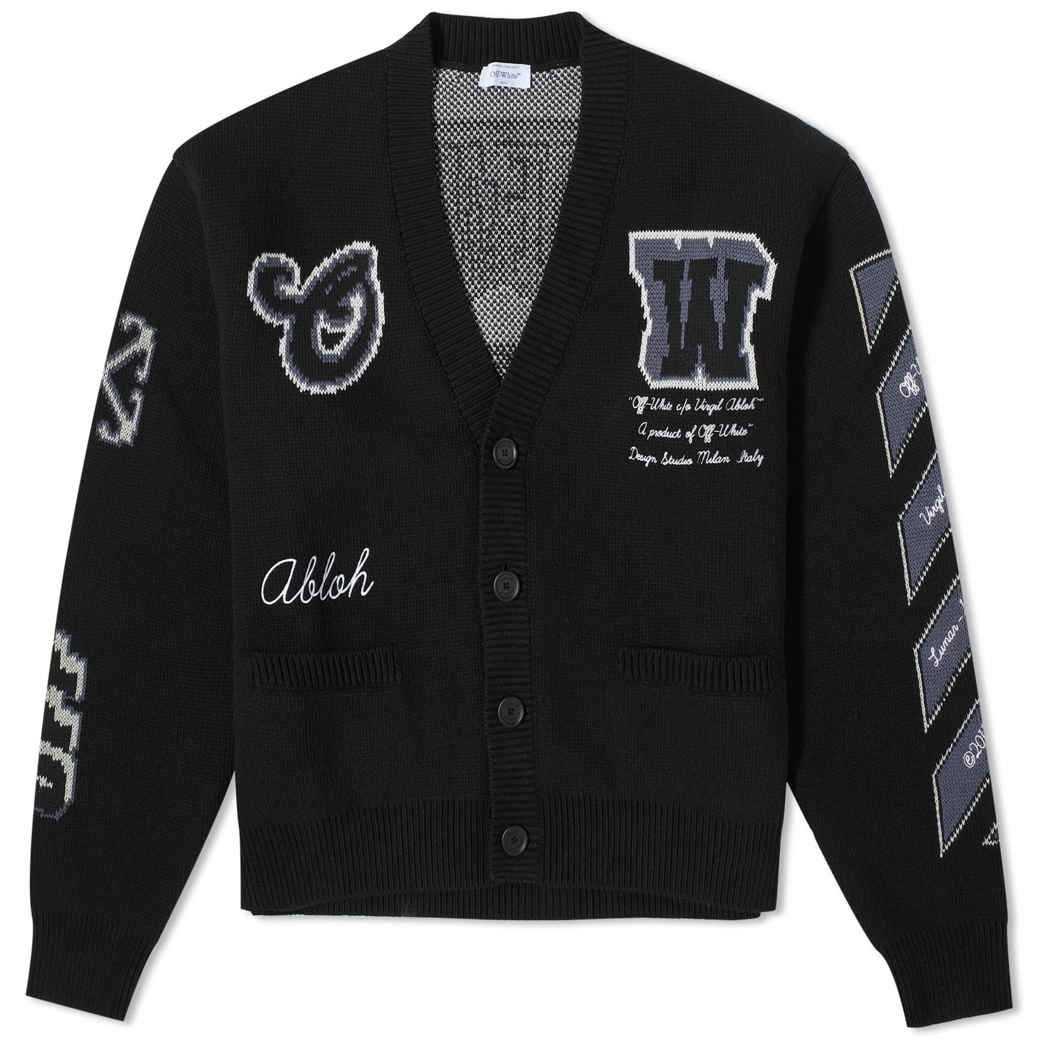 Sveter Off-White Moon Varsity Cardigan Čierna | OMHB019F23KNI0021010, 0