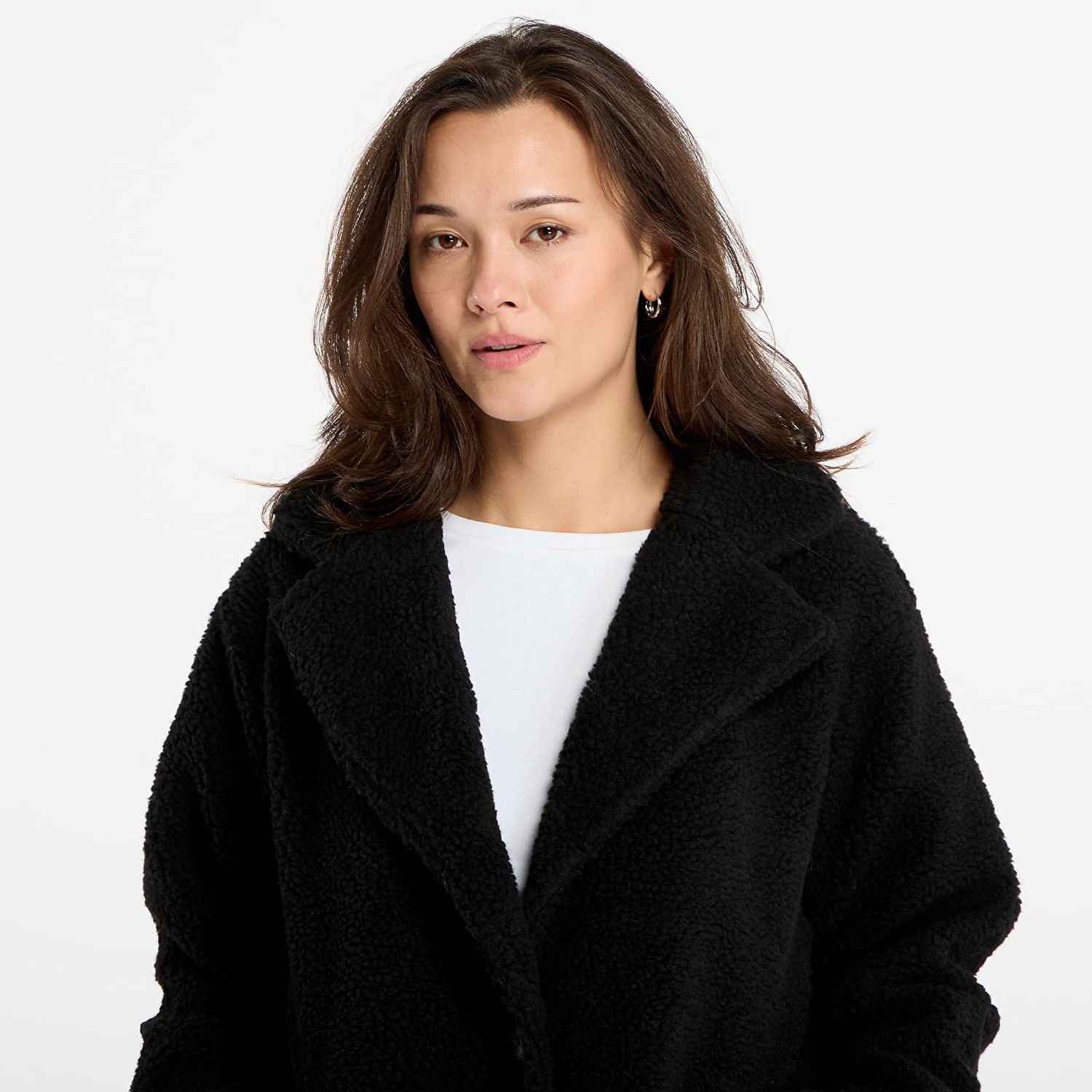 Kabáty Urban Classics Teddy Long Coat Čierna | TB7936-00007, 1
