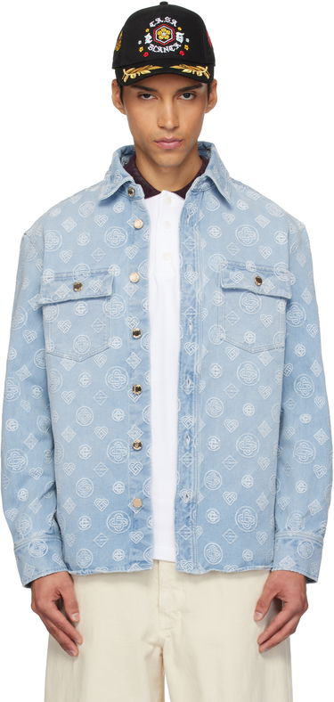 Košeľa Casablanca Casablanca Monogram Denim Shirt Modrá | M-AW25-SH-189-01, 0
