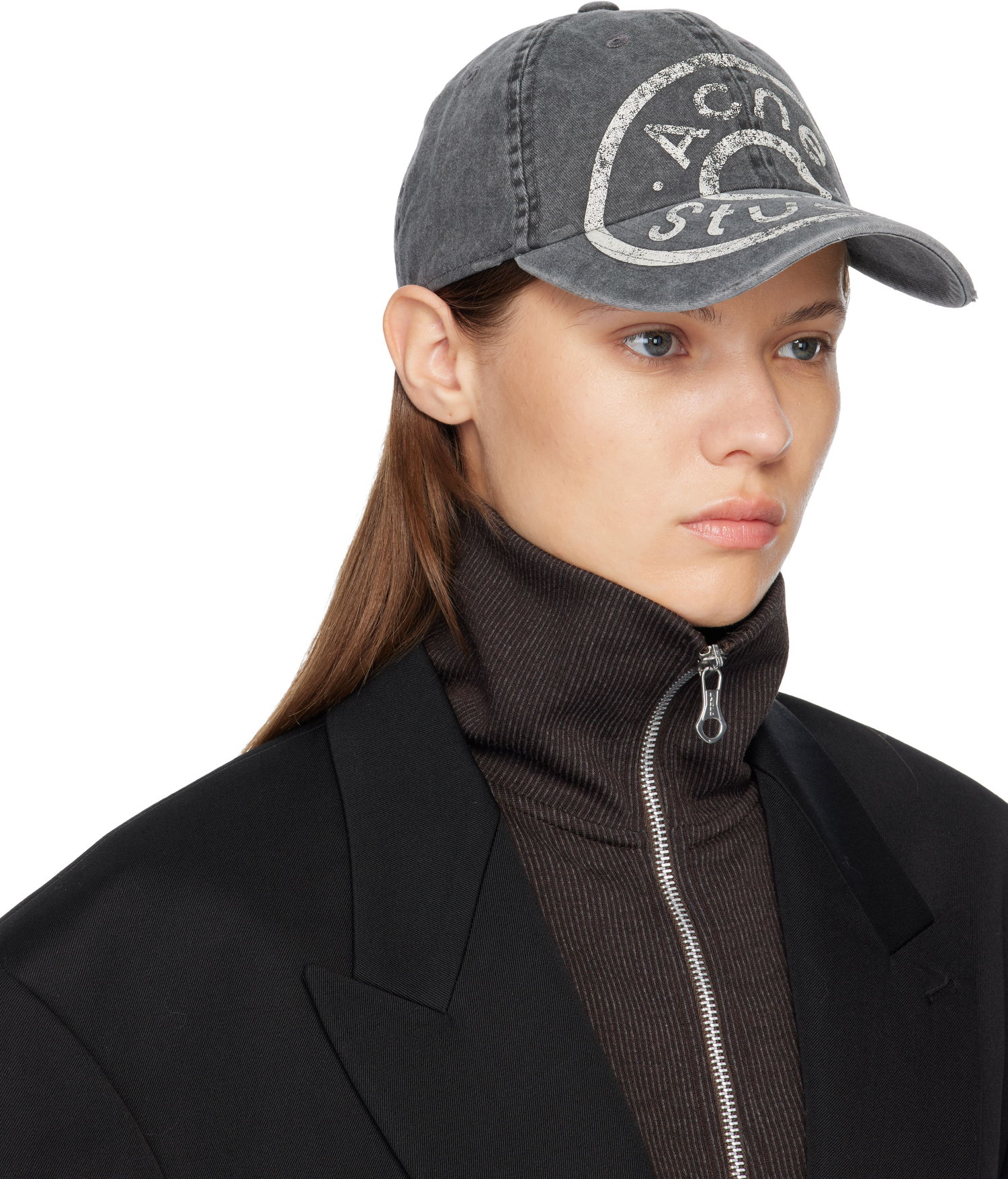 Šiltovka Acne Studios Distressed Denim Logo Cap Šedá | C40429-, 1