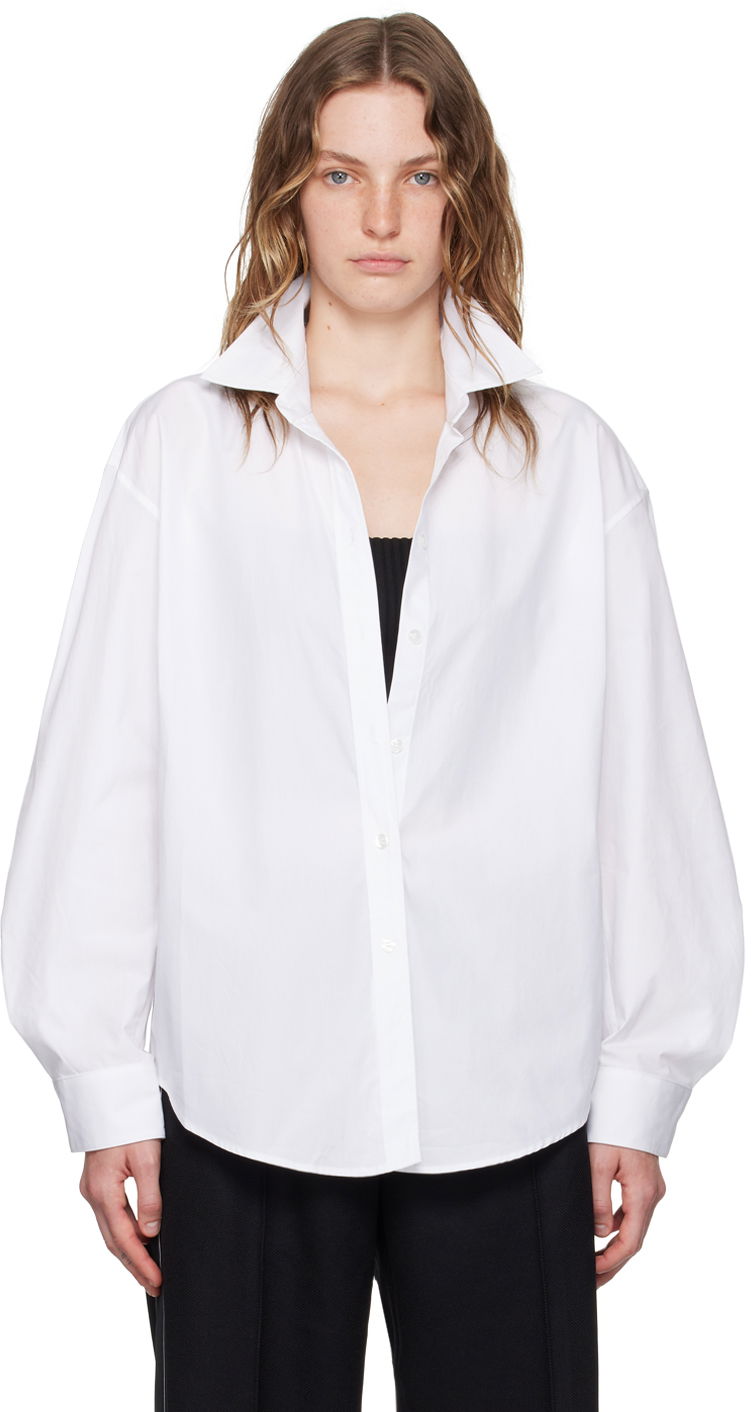 Košeľa Alexander Wang White & Black Pre-Styled Cropped Cami Shirt Biela | 1KC3241064, 0
