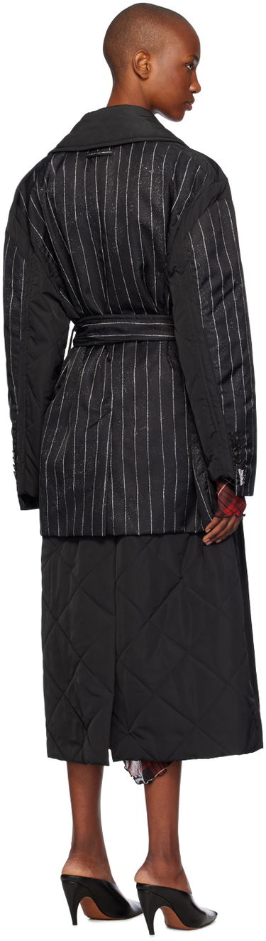 Trenčkot Jean Paul Gaultier Gaultier Pinstripe Long Coat Čierna | 24/31-F-MA020-C065-000001, 2
