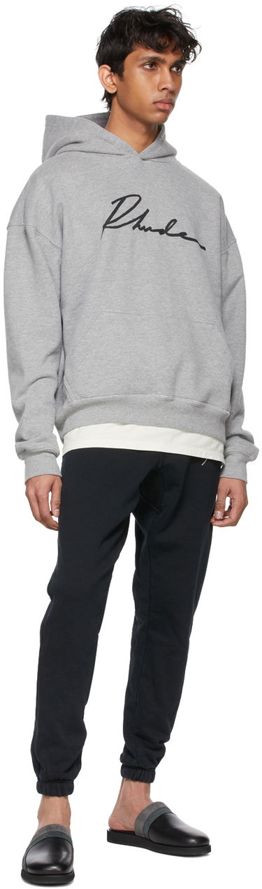 Mikina Rhude Rhude Cursive Logo Hoodie Šedá | RHPS21HO00000016, 3